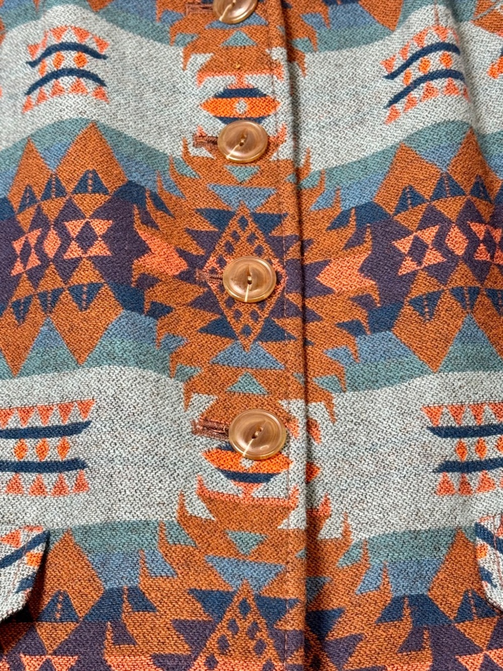 Pendleton Women’s Lowell Wool Southwestern Inspired Turquoise Jacket Sz Small - Picture 7 of 10